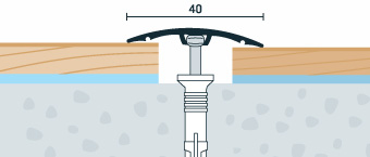 Prechodový profil WELL 40 mm, 40x5 mm drevodekor, nivelácia 0-10 mm