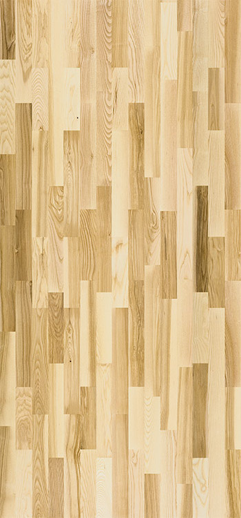 Drevená podlaha Jaseň Standard 3-lamelový vzor, lakovaná, klik 