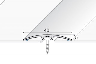 Prechodova lišta narážacia 40x5 mm, kovové dekory (nivelácia 0-10 mm)