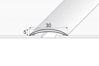 Prechodová lišta nalepovacia 30x5 mm, kovové dekory, (nivelácia 0-5,5mm)