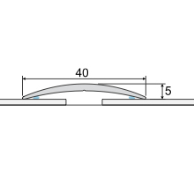 Prechodova lišta nalepovacia 40x5 mm, kovové dekory (nivelácia 0-10 mm)