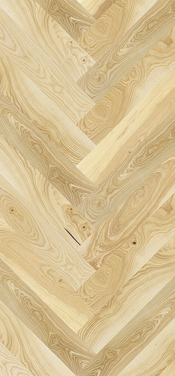 Drevená podlaha Jaseň Auric Herringbone, matný lak, 14x130x725 mm