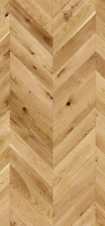 Drevená podlaha Dub Raisins Chevron, matný lak, 4V, 14x130x725 mm