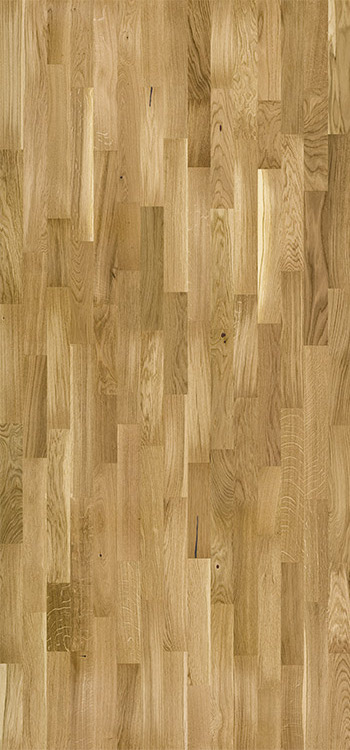 Drevená podlaha Dub Standard 3-lamelový vzor, lakovaná, klik 
