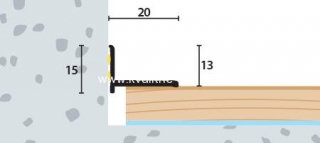 Ukončovací profil samolepiaci 20x15, hrúbka 0-22 mm